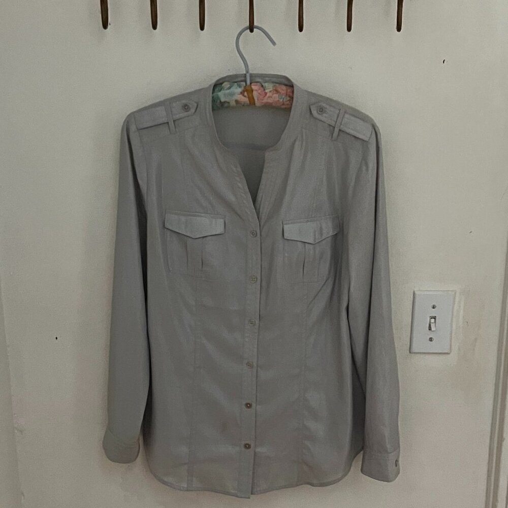 Chico Silver Long Sleeve Blouse